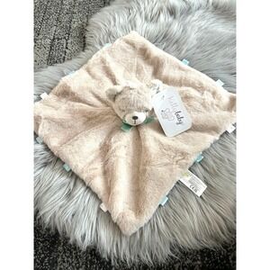 Kelly Baby Bear Security Blanket w Rattle Brown Green Tags Lovey‎ Baby Toy Plush